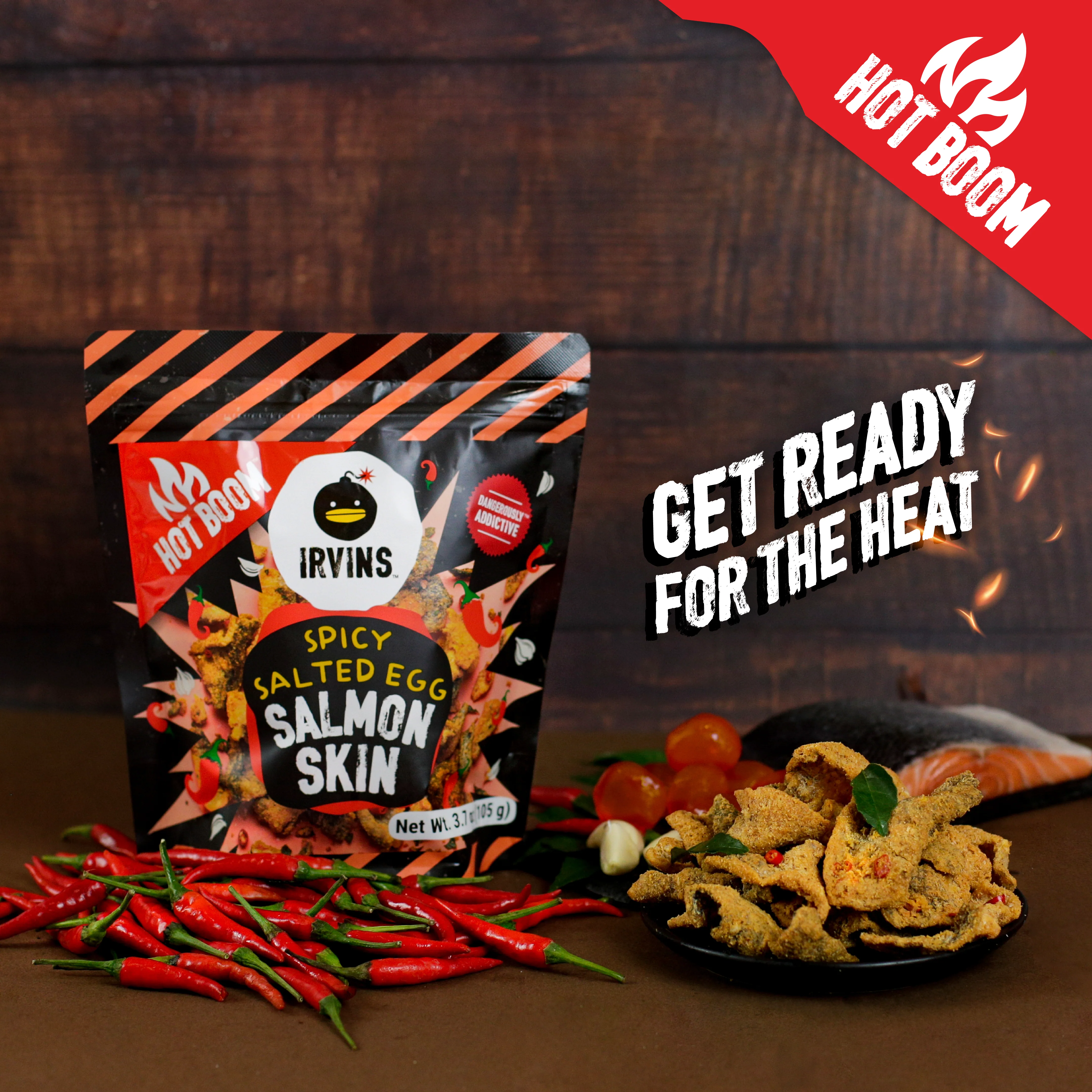 IRVINS Hot Boom Salted Egg Salmon Skin (95g) - Image 5