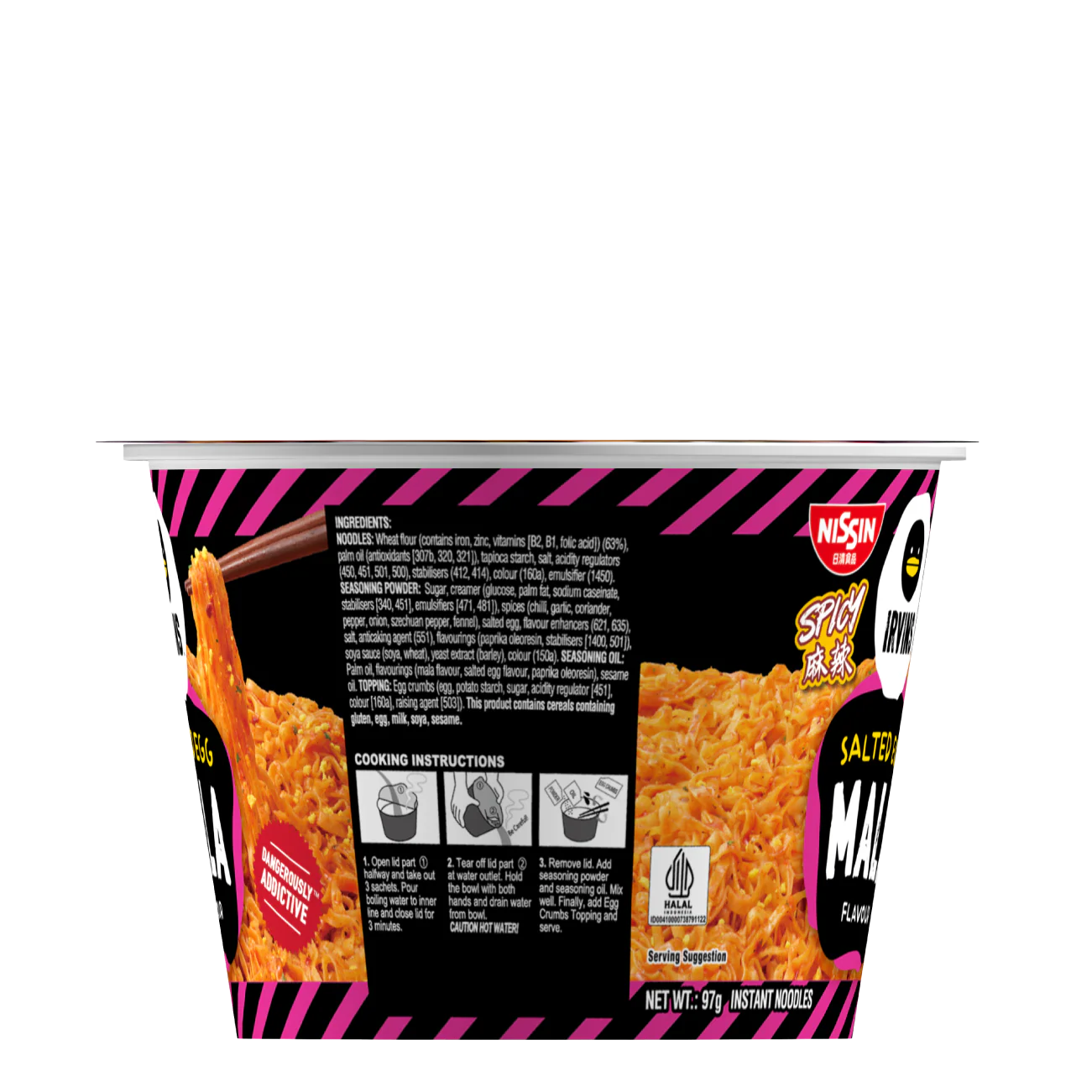 NISSIN x IRVINS Mala Salted Egg Instant Noodle Bowl - Image 4