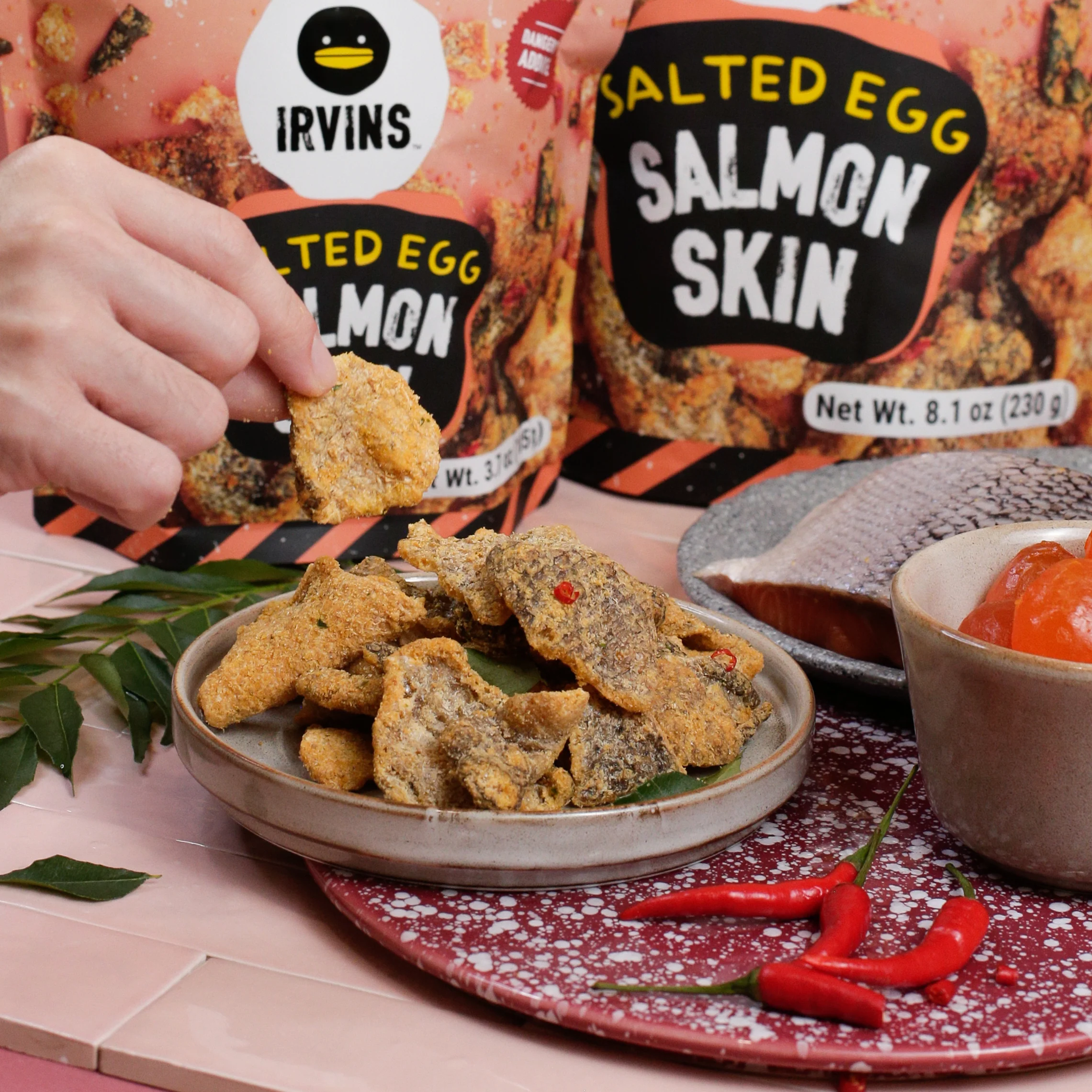 IRVINS Salted Egg Salmon Skin (210g) - Image 3